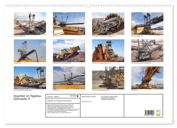 Produktbild: Giganten im Tagebau Garzweiler II (Wandkalender 2026 DIN A2 quer), CALVENDO Monatskalender