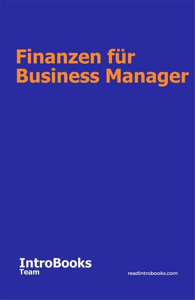Produktbild: Finanzen f&uuml;r Business Manager