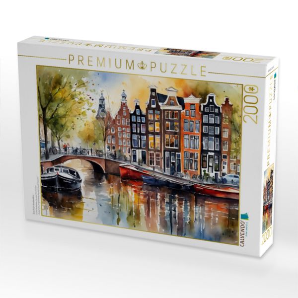 Produktbild: CALVENDO Puzzle Gracht in Amsterdam | 2000 Teile Lege-Gr&ouml;&szlig;e 90x67cm Foto-Puzzle f&uuml;r gl&uuml;ckliche Stunden