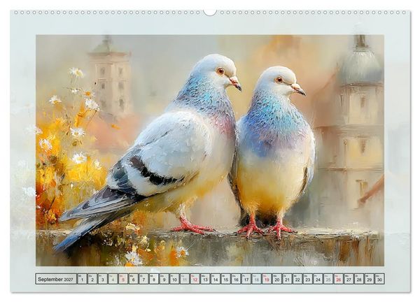 Produktbild: Tauben. Urbane Lebensk&uuml;nstler (hochwertiger Premium Wandkalender 2027 DIN A2 quer), Kunstdruck in Hochglanz