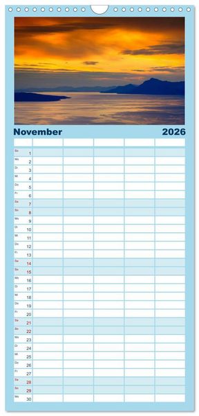 Produktbild: Familienplaner 2026 - Makarska Riviera - Malerische Urlaubsorte in Dalmatien mit 5 Spalten (Wandkalender, 21 x 45 cm) CALVENDO