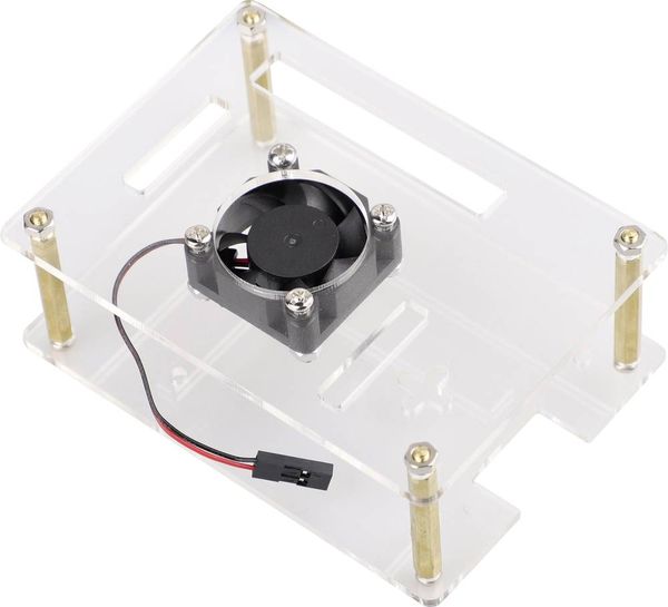 Produktbild: Renkforce RBP-PLC100 SBC-Geh&auml;use Passend f&uuml;r (Entwicklungskits): Raspberry Pi&reg;, Banana Pi, Rock Pi inkl. aktiven K&uuml;hler Transparent