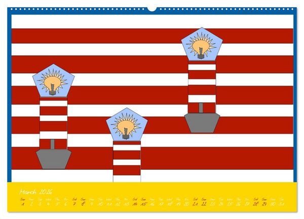 Produktbild: Lighthouse lights my way (High Quality Premium Wall Calendar 2026 DIN A2 landscape),CALVENDO 12 Month Wall Calendar