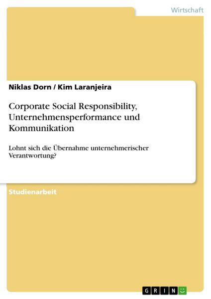 Produktbild: Corporate Social Responsibility, Unternehmensperformance und Kommunikation