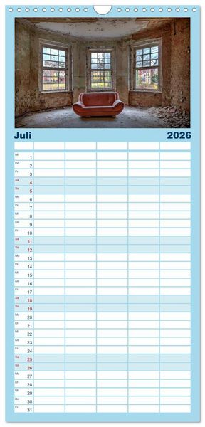 Produktbild: Familienplaner 2026 - Heilst&auml;tten - verlassen und vergessen mit 5 Spalten (Wandkalender, 21 x 45 cm) CALVENDO