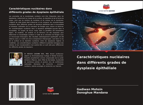 Produktbild: Caract&eacute;ristiques nucl&eacute;aires dans diff&eacute;rents grades de dysplasie &eacute;pith&eacute;liale
