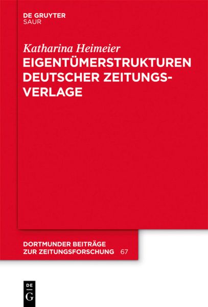 Produktbild: Eigent&uuml;merstrukturen deutscher Zeitungsverlage