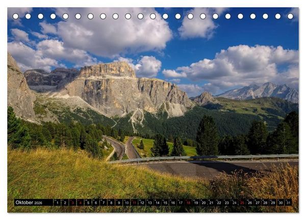 Produktbild: Sellagruppe - Traumhafte Ausblicke in den Dolomiten (Tischkalender 2026 DIN A5 quer), CALVENDO Monatskalender