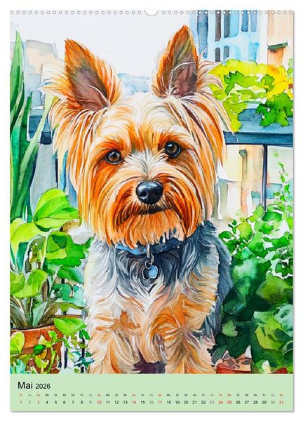 Produktbild: Bezaubernde Hunde. Unsere Freunde im lieblichen Aquarell-Stil (Wandkalender 2026 DIN A2 hoch), CALVENDO Monatskalender