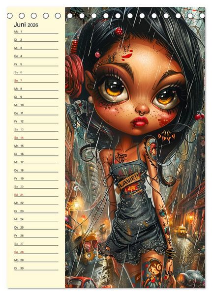 Produktbild: Rockabilly. Strange Comic-Kunst Girls im 50er-Jahre Stil (Tischkalender 2026 DIN A5 hoch), CALVENDO Monatskalender