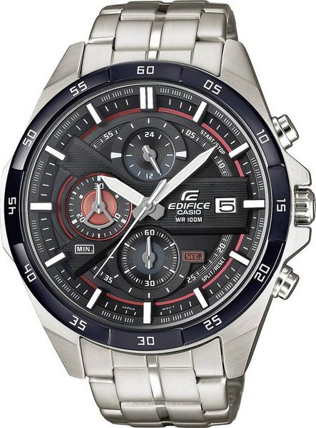 Casio Chronograph Armbanduhr EFR-556DB-1AVUEF (L x B x H) 53.5 x 48.7 x 12.6 mm Silber/Weiß Gehäusematerial=Edelstahl Material (Armband)=Edelstahl