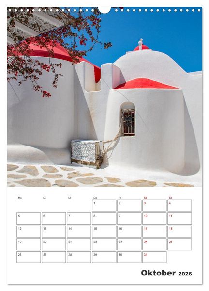 Produktbild: Stadt Mykonos - Reiseplaner (Wandkalender 2026 DIN A3 hoch), CALVENDO Monatskalender