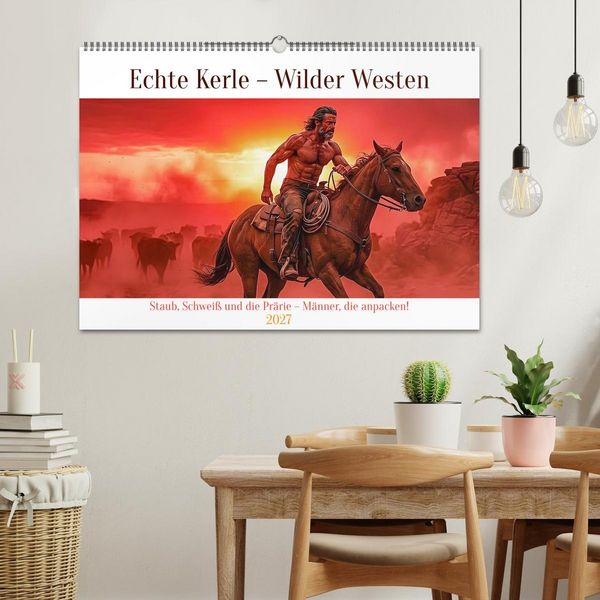 Produktbild: Echte Kerle &ndash; Wilder Westen (Wandkalender 2027 DIN A2 quer), CALVENDO Monatskalender