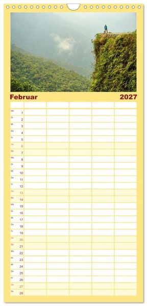Produktbild: Familienplaner 2027 - Bolivien - Eine Wanderreise mit 5 Spalten (Wandkalender, 21 x 45 cm) CALVENDO
