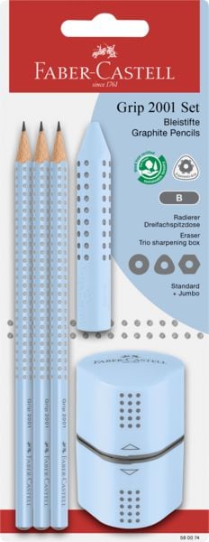 Produktbild: Faber-Castell Bleistiftset Grip 2001 sky blue BK