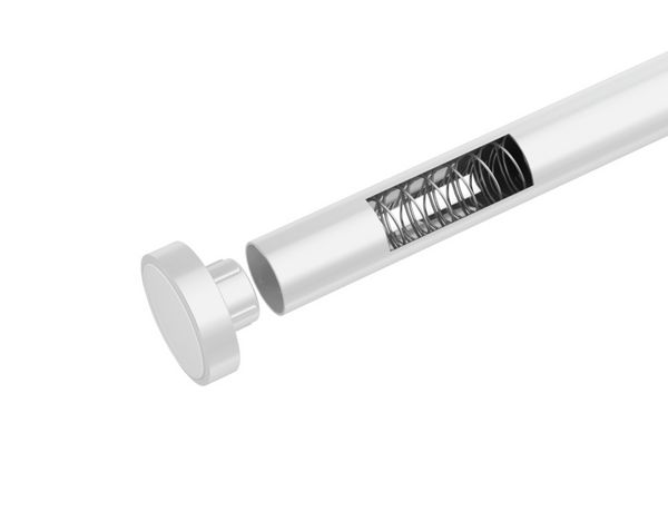 Produktbild: Teleskop-Duschstange Mod. Luz 110 - 185 cm, Wei&szlig;, ausziehbar, aus rostfreiem Aluminium