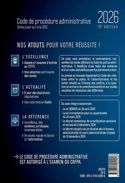 Produktbild: Code de procedure administrative