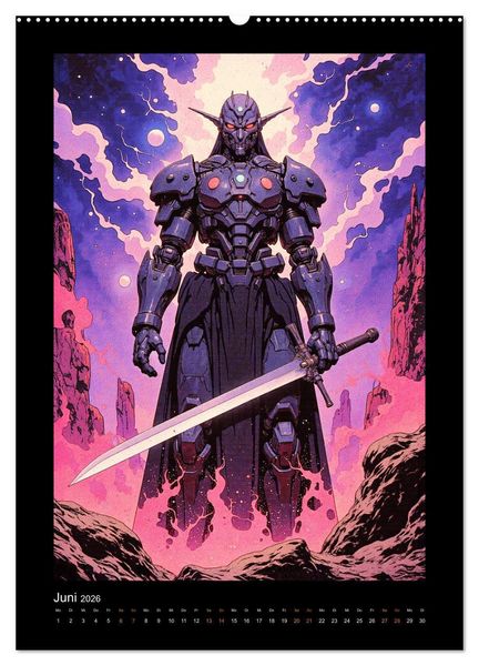 Produktbild: Cybertronic Chaos: Anime-inspirierte KI- Charaktere (hochwertiger Premium Wandkalender 2026 DIN A2 hoch), Kunstdruck in Hochglanz