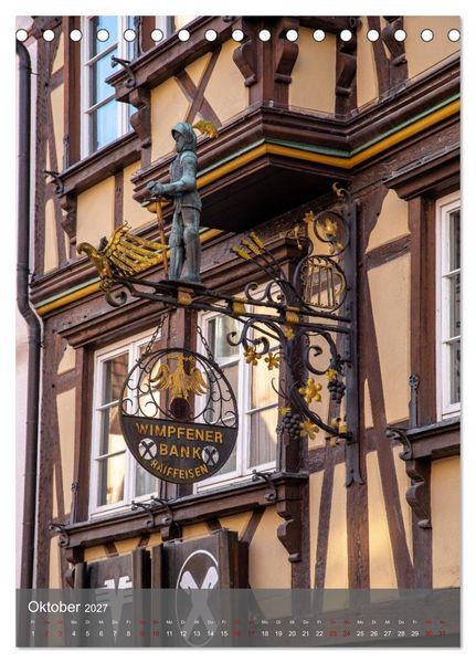 Produktbild: Deutschlands sch&ouml;nste Altstadt - Bad Wimpfen (Tischkalender 2027 DIN A5 hoch), CALVENDO Monatskalender