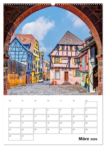 Produktbild: Riquewihr - Urlaubsplaner (Wandkalender 2026 DIN A2 hoch), CALVENDO Monatskalender