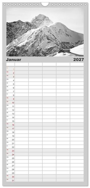 Produktbild: Familienplaner 2027 - Traumhafte Allg&auml;uer Alpen mit 5 Spalten (Wandkalender, 21 x 45 cm) CALVENDO