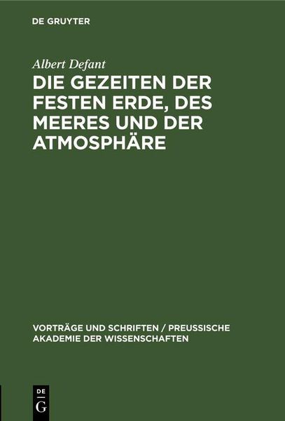 Produktbild: Die Gezeiten der festen Erde, des Meeres und der Atmosph&auml;re