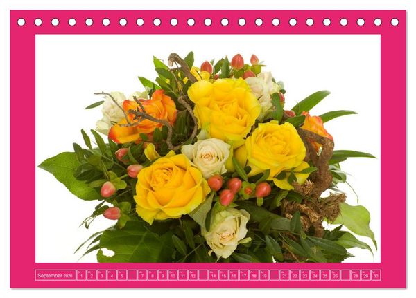 Produktbild: F&uuml;r jeden Monat ein Dankesch&ouml;n an Dich! - 12 Blumenstr&auml;u&szlig;e (Tischkalender 2026 DIN A5 quer), CALVENDO Monatskalender