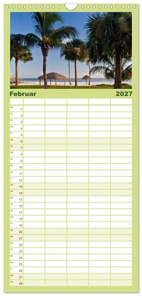 Produktbild: Familienplaner 2027 - Sonne, Strand & Meer mit 5 Spalten (Wandkalender, 21 x 45 cm) CALVENDO