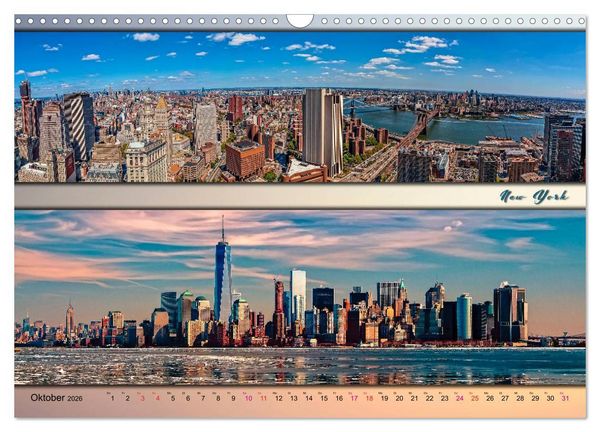 Produktbild: St&auml;dte der Welt, Panoramen (Wandkalender 2026 DIN A3 quer), CALVENDO Monatskalender