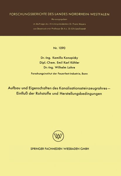 Produktbild: Aufbau und Eigenschaften des Kanalisationssteinzeugrohres &mdash; Einflu&szlig; der Rohstoffe und Herstellungsbedingungen