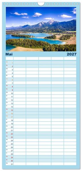 Produktbild: Familienplaner 2027 - Der wundersch&ouml;ne Faaker See in K&auml;rnten mit 5 Spalten (Wandkalender, 21 x 45 cm) CALVENDO
