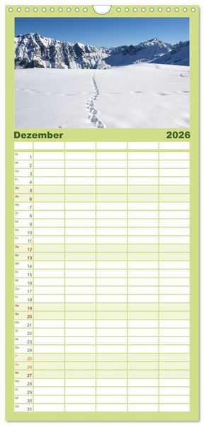 Produktbild: Familienplaner 2026 - Bergerlebnisse im Tannheimer Tal mit 5 Spalten (Wandkalender, 21 x 45 cm) CALVENDO