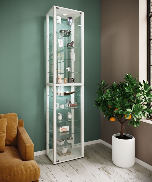 Produktbild: Holz Glas Stand Vitrine Sammelvitrine Kavisa XXL