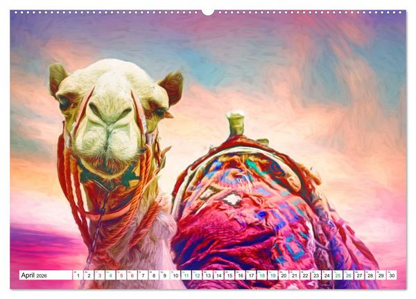 Produktbild: Farbenfestival der Tiere - Artwork (Wandkalender 2026 DIN A2 quer), CALVENDO Monatskalender