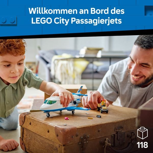 Produktbild: LEGO City 60492 Passagierjet, Bauset mit Spielzeugflieger, Rollenspiele f&uuml;r Kinder ab 4 Jahren