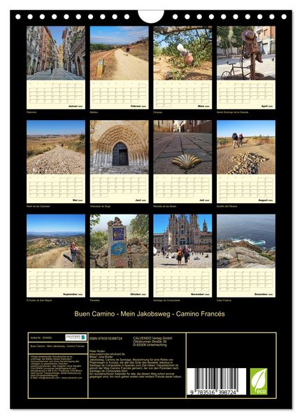 Produktbild: Buen Camino - Mein Jakobsweg - Camino Franc&eacute;s (Wandkalender 2026 DIN A4 hoch), CALVENDO Monatskalender