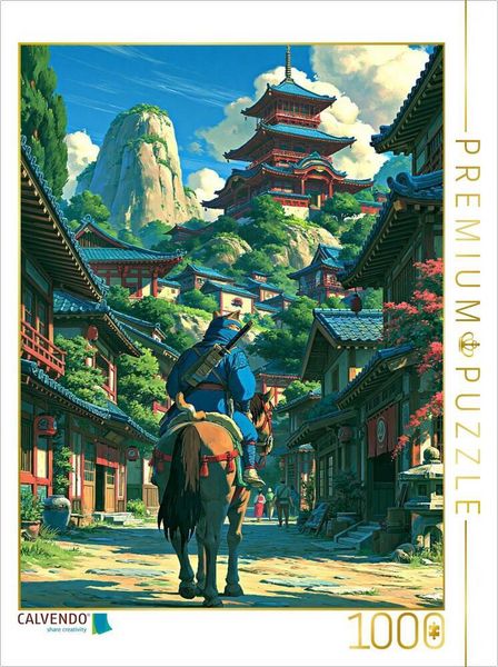 CALVENDO Puzzle Reiter auf der Strasse | 1000 Teile Lege-Größe 64x48cm Foto-Puzzle für glückliche Stunden