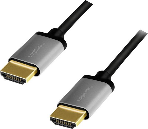 Produktbild: LogiLink HDMI AV Anschlusskabel [1x HDMI-Stecker - 1x HDMI-Stecker] 2m Schwarz-Grau