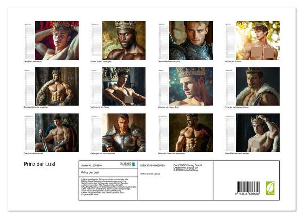 Produktbild: Prinz der Lust (Wandkalender 2026 DIN A3 quer), CALVENDO Monatskalender