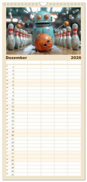 Produktbild: Familienplaner 2026 - Neues aus dem Roboter Sport Club mit 5 Spalten (Wandkalender, 21 x 45 cm) CALVENDO