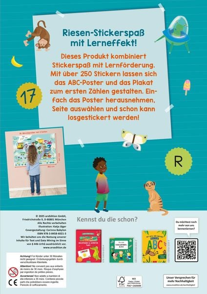 Produktbild: Schulstart-Sticker-Poster Buchstaben & Zahlen
