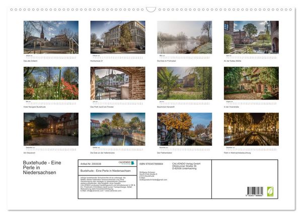 Produktbild: Buxtehude - Eine Perle in Niedersachsen (Wandkalender 2026 DIN A2 quer), CALVENDO Monatskalender
