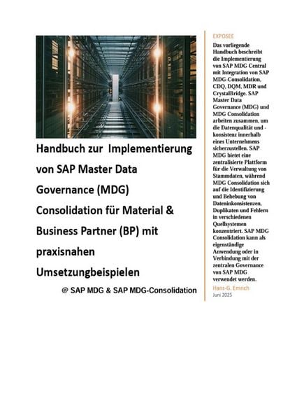 Produktbild: Handbuch zur Implementierung von SAP Master Data Governance (MDG) Consolidation