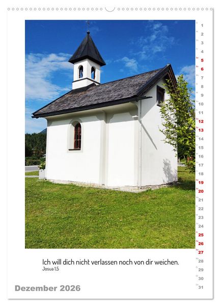 Produktbild: Kapellen mit Bibelzitaten (hochwertiger Premium Wandkalender 2026 DIN A2 hoch), Kunstdruck in Hochglanz
