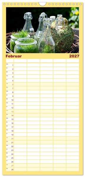 Produktbild: Familienplaner 2027 - Garten-Idylle 2027 mit 5 Spalten (Wandkalender, 21 x 45 cm) CALVENDO