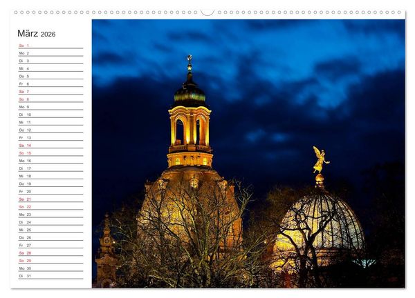 Produktbild: Dresden - Die Frauenkirche (hochwertiger Premium Wandkalender 2026 DIN A2 quer), Kunstdruck in Hochglanz