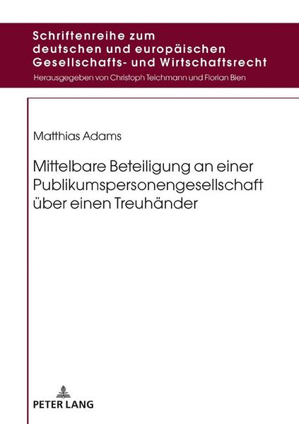 Produktbild: Mittelbare Beteiligung an einer Publikumspersonengesellschaft &uuml;ber einen Treuh&auml;nder