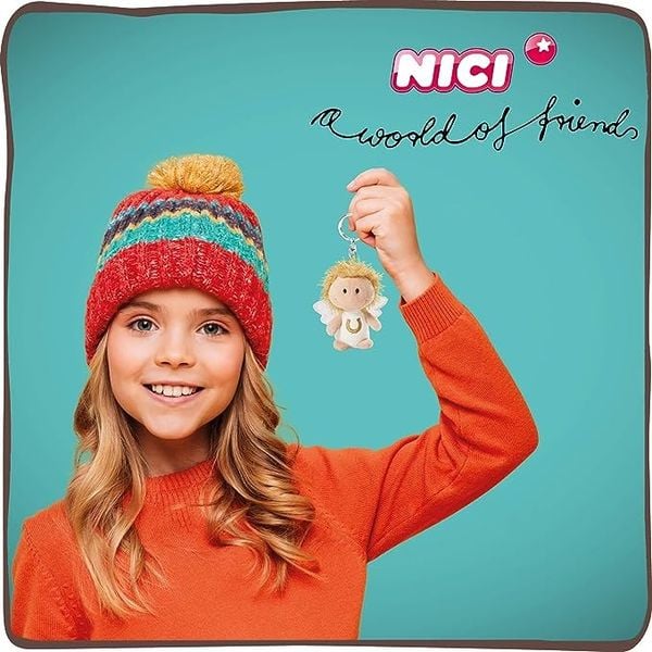Produktbild: NICI 34555 - Schl&uuml;sselanh&auml;nger Schutzengel mit Hufeisen Ich pass auf dich auf, Gl&uuml;cksbringer, wei&szlig;, 7 cm