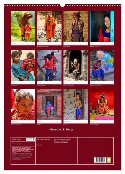 Produktbild: Menschen in Nepal (Wandkalender 2026 DIN A2 hoch), CALVENDO Monatskalender