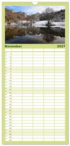 Produktbild: Familienplaner 2027 - Das Donautal - Wanderparadies auf der Schw&auml;bischen Alb mit 5 Spalten (Wandkalender, 21 x 45 cm) CALVENDO